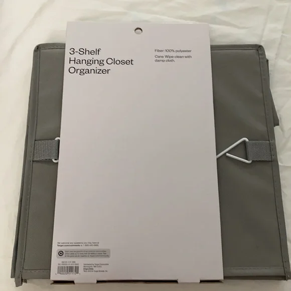 3-Shelf Hanging Closet Organizer in Gray - Picture 2 of 3